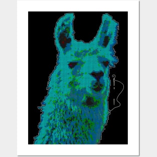 Cross Stitch Llama Posters and Art